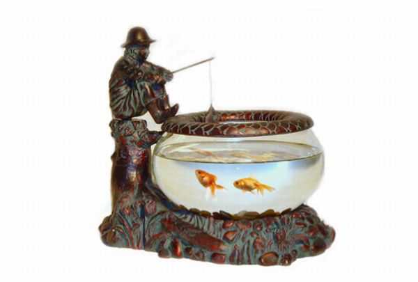 Bronze Little Fisherman Fish Bowl Bronze Little Fisherman Fish Bowl