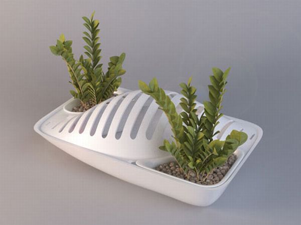 Fluidity dish rack planter