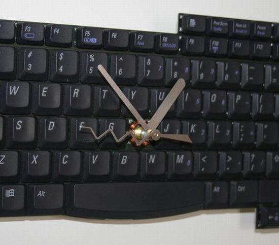 laptop keyboard wall clock