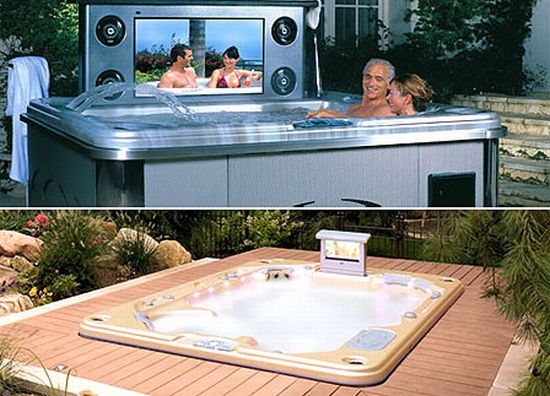 luxurious bath tubs with 42 inch plasma tv