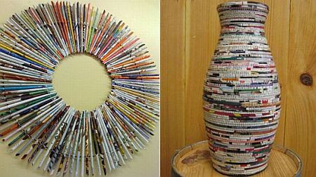Interesting home décor stuff made from recycled magazines