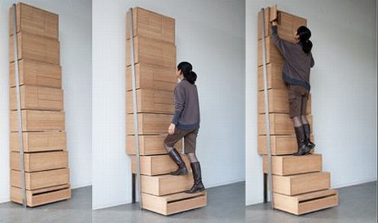 staircase shelving unit