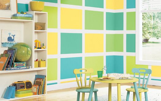 stripped kids room