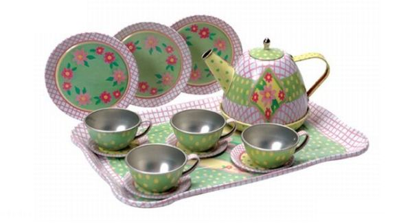 Tin Tea Set – Flowers Tin Tea Set – Flowers