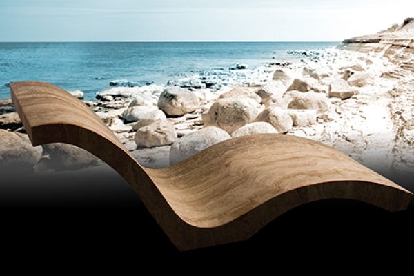 Travertine chaise