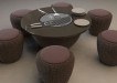 Dining tables with built-in cooktop