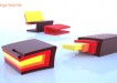 low armless easy chair